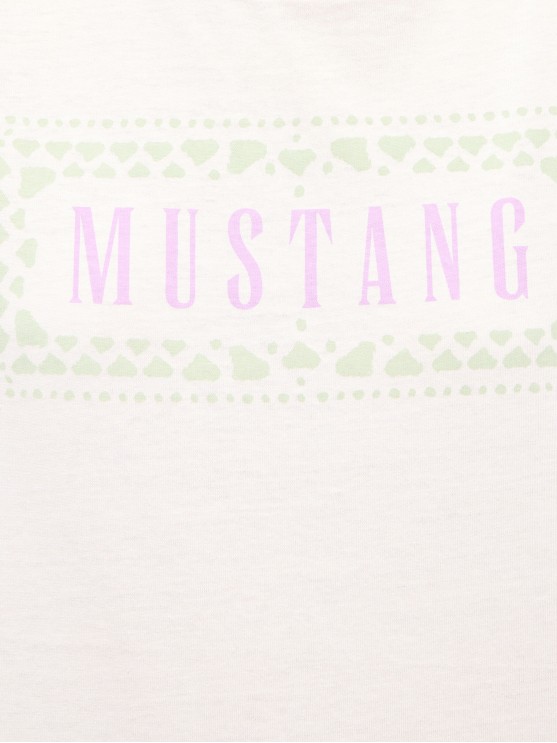 Mustang Women's White Printed T-shirt