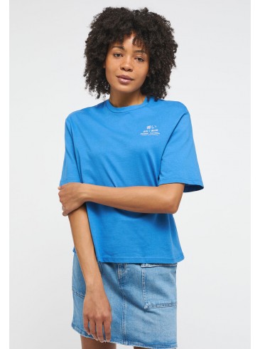 футболки з принтом, блакитні, Mustang Jeans, 1013397 5428, сорочка