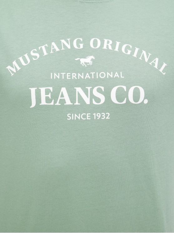 Чоловіча футболка Mustang з зеленим лого принтом