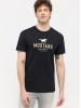 Mustang Black Logo Print T-Shirt for Men