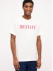 Mustang Men's White Logo Print T-Shirt