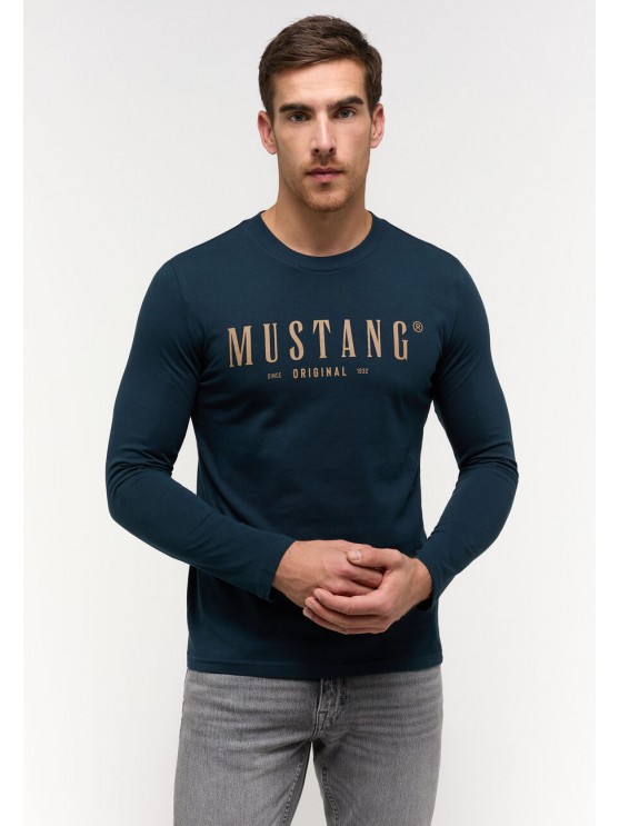 Mustang Green Long Sleeve T-Shirt for Men
