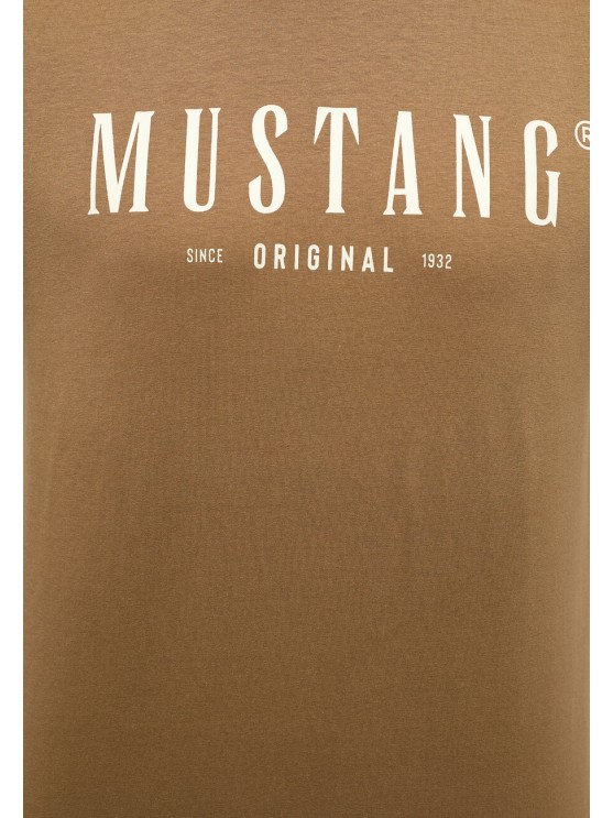 Чоловічі коричневі футболки Mustang з принтом