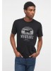 Mustang Men's Black Printed T-Shirt
