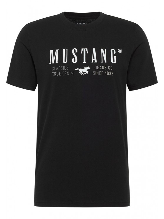 Мужские футболки Mustang с принтом на черном фоне