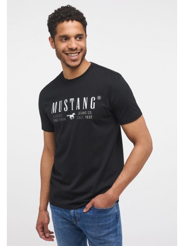 футболки, принт, чорні, Mustang, 1014094 4142