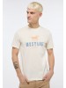 Mustang Men's Beige Print T-Shirt