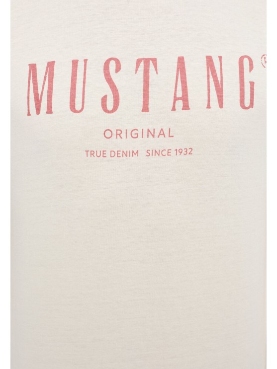 Mustang Men's Beige Printed T-Shirt