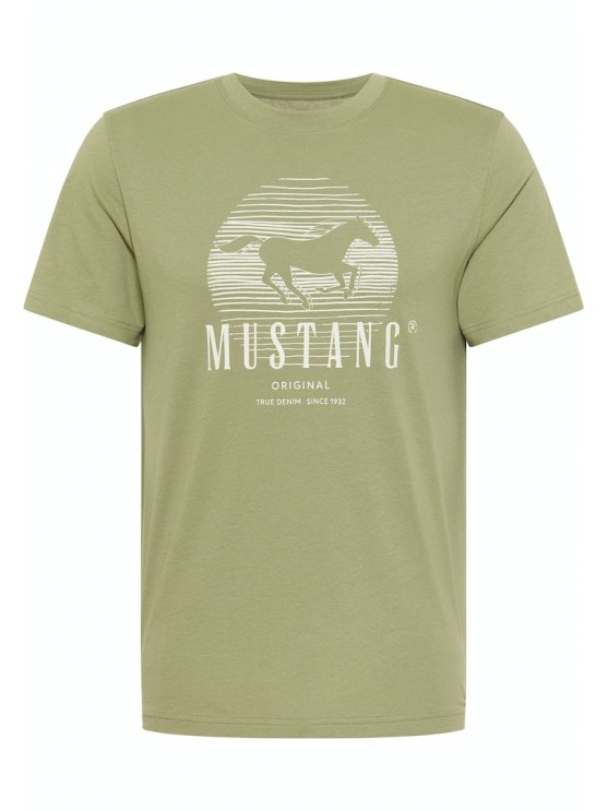 Чоловічі футболки Mustang з принтом, зеленого кольору