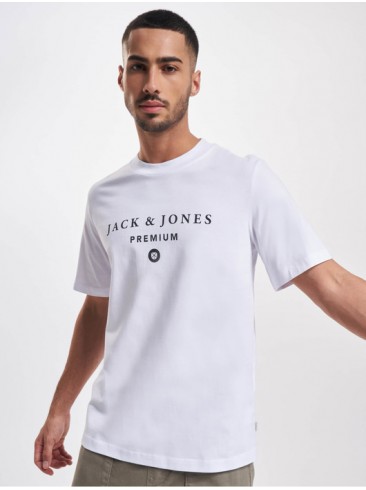 Jack Jones, t-shirts with print, white, 100% cotton, 12235993 Bright White JJ.