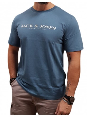 футболки з принтом, сині, Jack Jones, Bering Sea, 100% бавовна