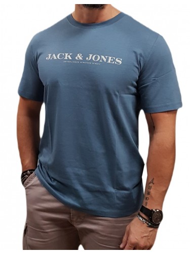 футболки з принтом, сині, Jack Jones, Bering Sea, 100% бавовна