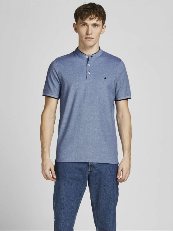 Чоловіча футболка Jack Jones з поло в яскравому кольорі синього кобальту