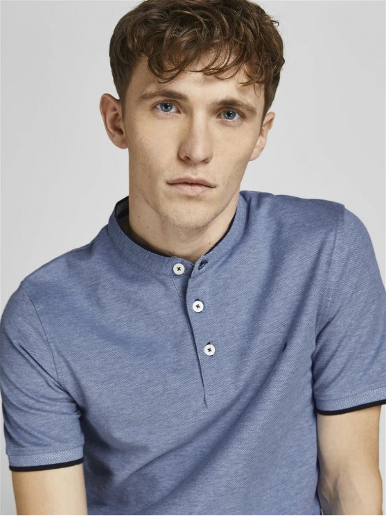 Чоловіча футболка Jack Jones з поло в яскравому кольорі синього кобальту