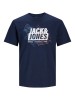 Stylish Navy T-shirt with Print by Jack & Jones for Men
