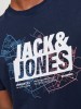 Stylish Navy T-shirt with Print by Jack & Jones for Men