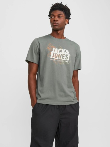 футболка, з принтом, зелений, Jack Jones, 12252376 Agave Green