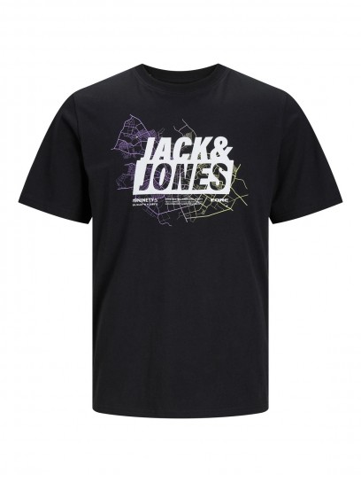 Чоловічі футболки Jack Jones з чорним принтом