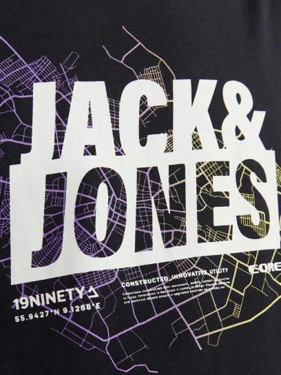 Чоловічі футболки Jack Jones з чорним принтом