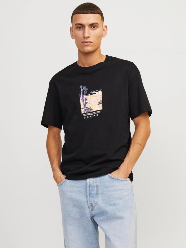 футболка, принт, чорний, Jack Jones, Бангладеш, Данія, 12253613 Black