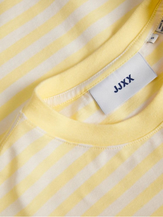 JJXX Yellow Striped T-Shirt for Women
