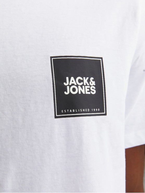 Чоловіча футболка Jack Jones з принтом на білому фоні