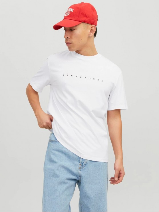 Jack Jones White T-Shirt with Print for Men