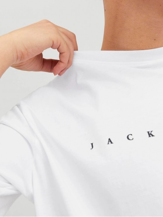 Белая футболка с принтом от Jack Jones для мужчин