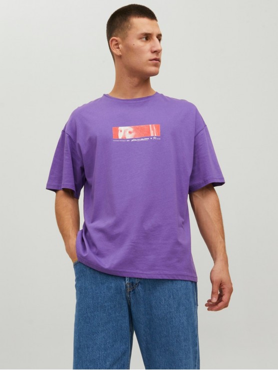 Чоловічі футболки з фіолетовим принтом від Jack Jones