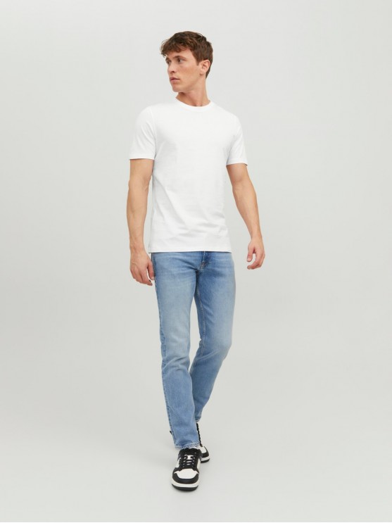 Stylish White Slim Fit T-Shirt for Men by Jack Jones