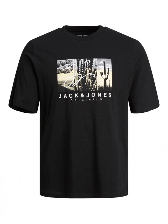 Shop Jack Jones' Black Printed T-Shirts for Men
