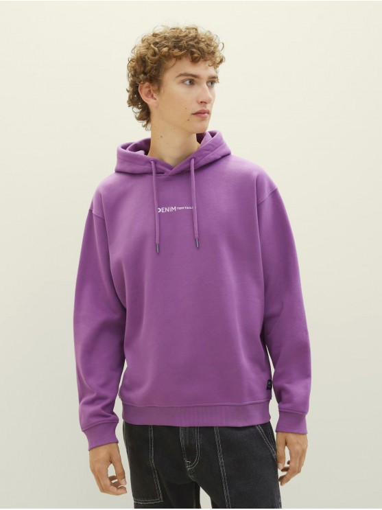 Tom Tailor Men's Purple Hoodie with Hood