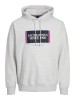 Stay stylish in the Jack Jones Grey Hoodie with English Print