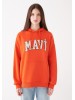 Stylish Orange Oversized Hoodie by Mavi for Women
