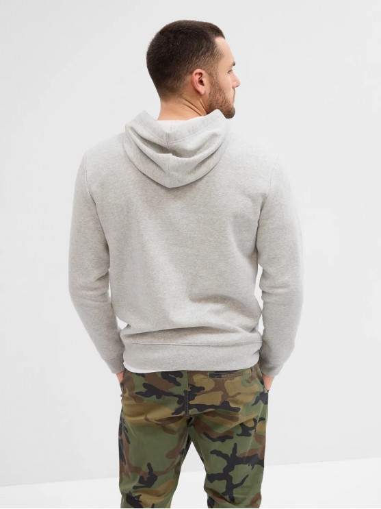 GAP Men's Gray Hoodie with Attached Hood