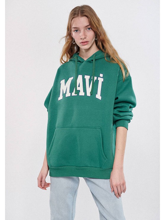 Жіночі оверсайз худі зеленого кольору від бренду Mavi