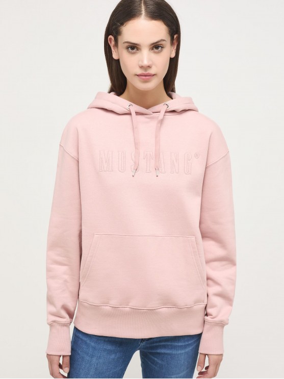 Mustang Pink Hoodie with Hood for Women