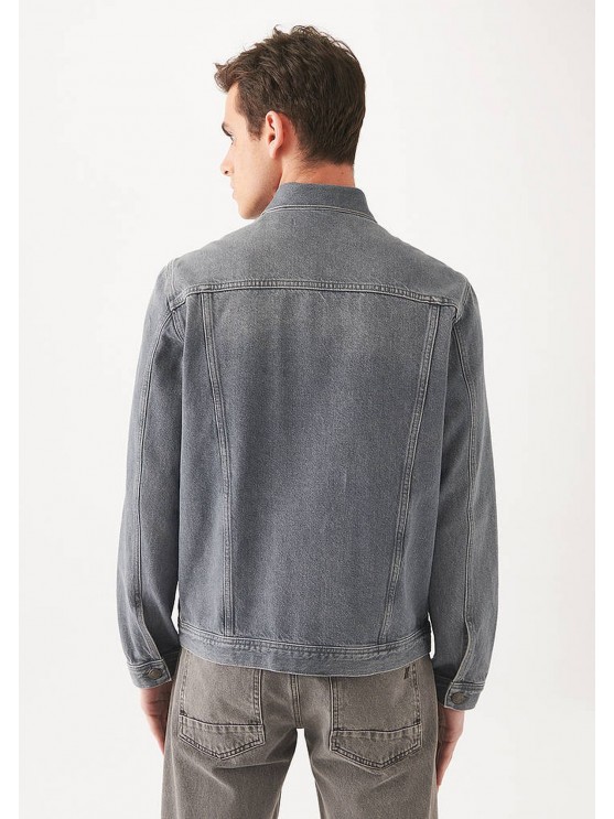Чоловіча джинсова куртка від Mavi в сірому кольорі