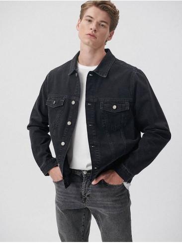 Темно-сіра джинсова куртка від Mavi для осінньо-весняного сезону - 0110273-85218