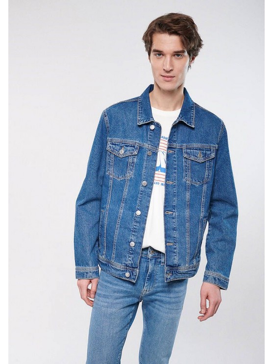 Мужская джинсовая куртка Mavi синего цвета