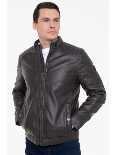 кожаные куртки, экокожа, коричневые, осень-весна, Tom Tailor, 1026337 31523