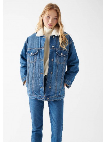джинсова куртка, осінь-весна, сині, Mavi, 110908-80666