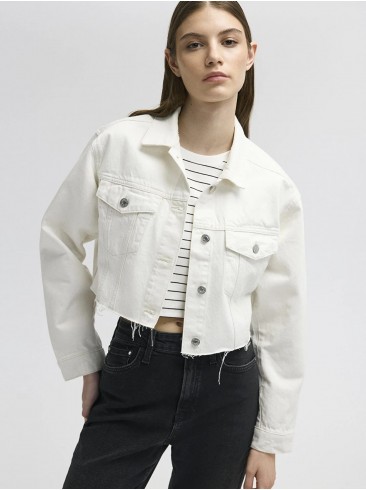 white, denim jacket, cropped, spring, fall, Mavi, 1110118-86440