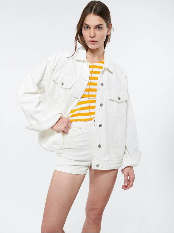 Жіноча джинсова куртка Mavi білого кольору для осінньо-весняного сезону