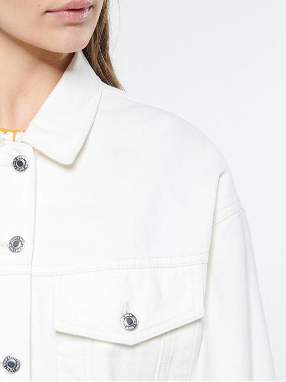 Женская джинсовая куртка Mavi белого цвета для осени и весны