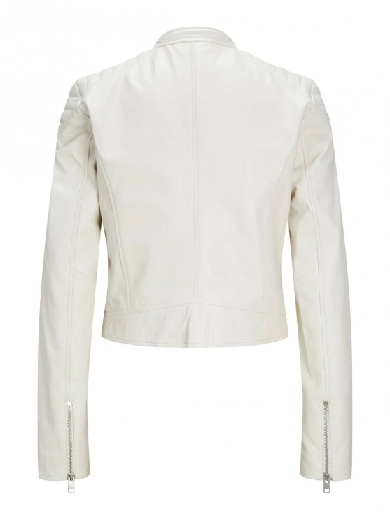 JJXX White Eco Leather Jackets for Women - Autumn/Spring Collection