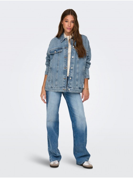 Only: блакитна джинсова куртка для жінок від осінніх до весняних сезонів