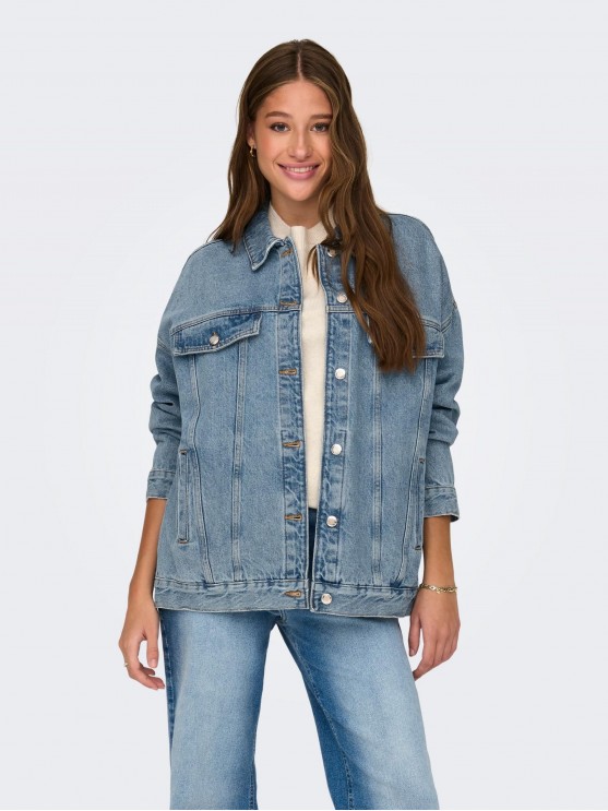 Stylish Light Blue Denim Jacket for Women by Only