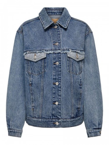 джинсовая куртка, синий, Only, оверсайз, 15311349 Medium Blue Deni