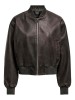 Only Women's Eco-Leather Jackets in Chocolate Brown